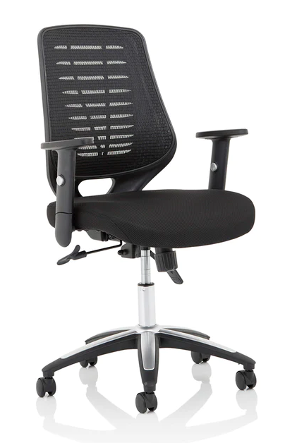 Relay Black Airmesh Seat Task Operator Office Chair - Black or Silver Option